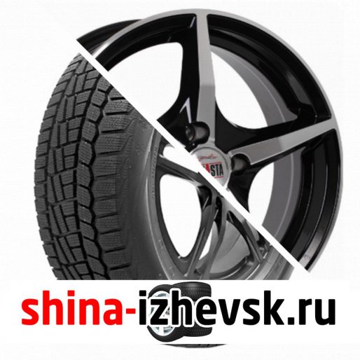 Колесо в сборе Viatti Brina зима (V-521) 185/65 R15 T 88 + Alcasta M56 6xR15 4×100 ET36 DIA60.1 Черный полностью полированный в Ижевске